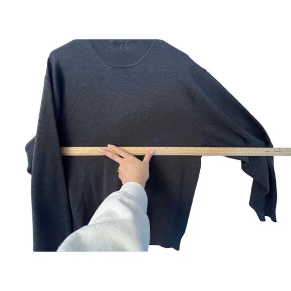 Alfani 100% Merino Wool Knit High Neck Pullover Sweater Long Sleeve Gray Men's L - Picture 7 of 8